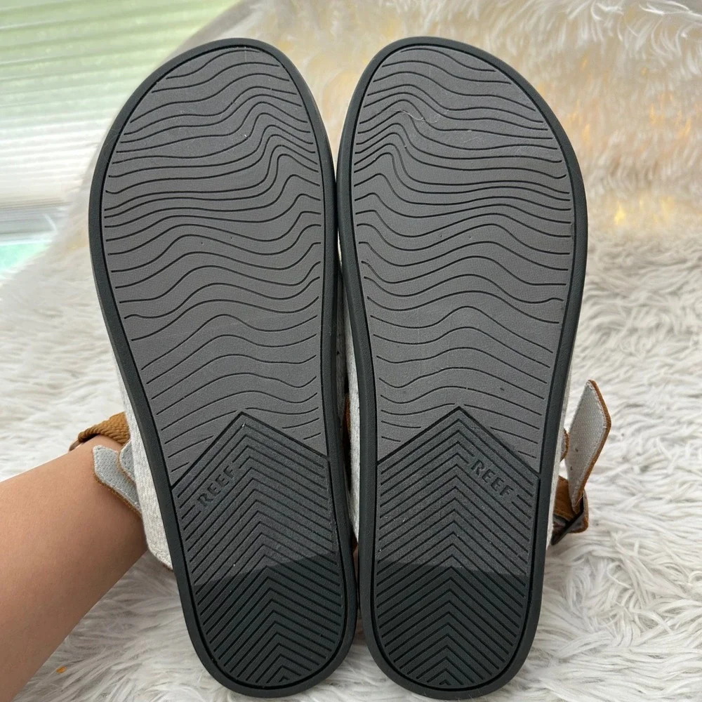 Reef Cushion Sage Slingback Clogs Soft Twill Light Gray Mens Sz 9 - New Flawed